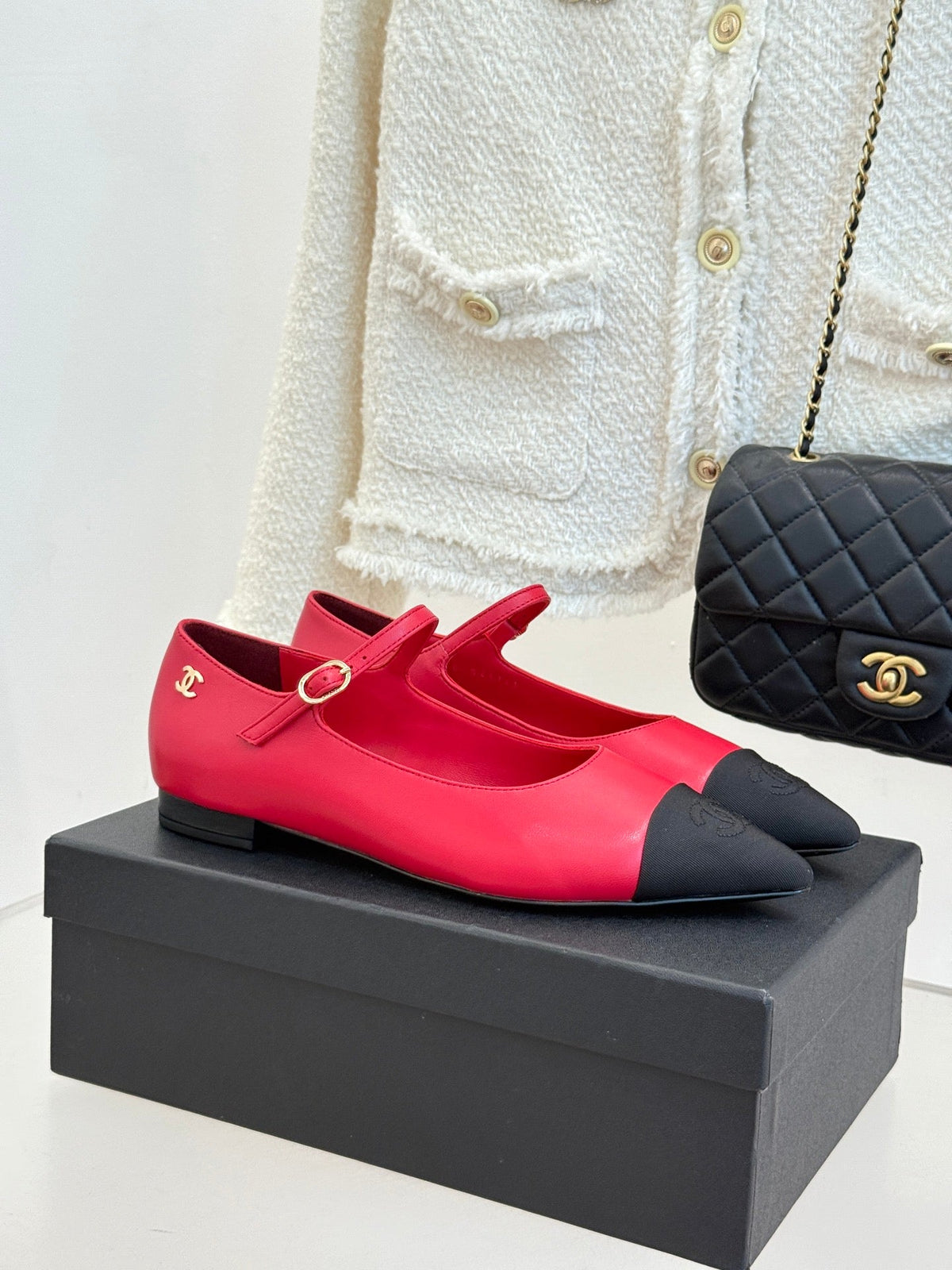 Chanel 25K Pointed Toe Mary Jane Flats