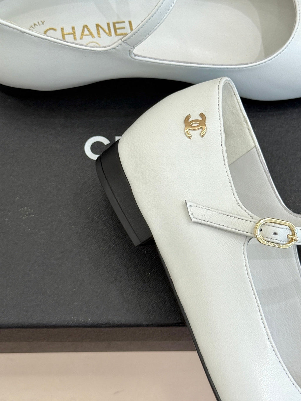 Chanel 25K Pointed Toe Mary Jane Flats