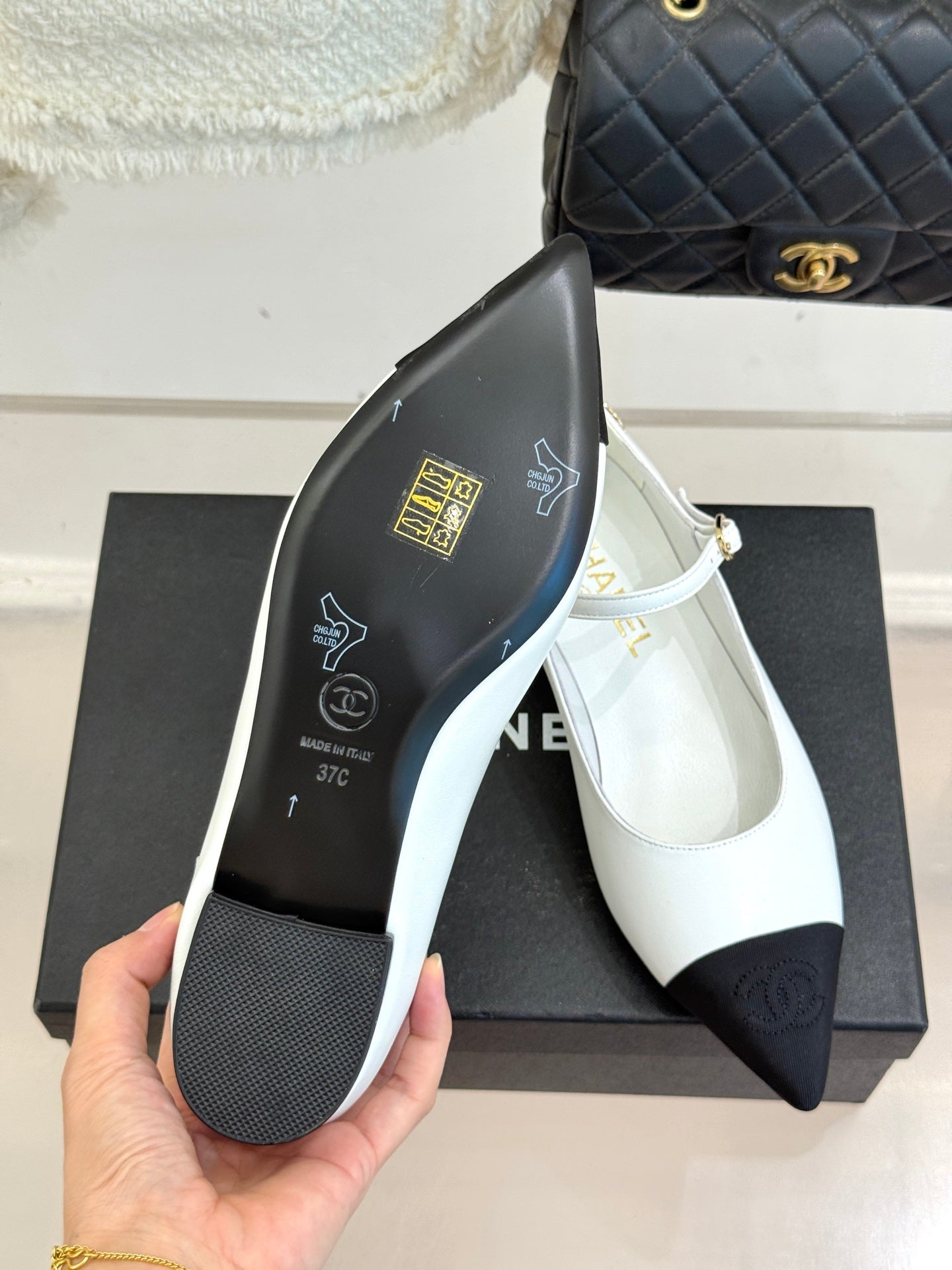 Chanel 25K Pointed Toe Mary Jane Flats