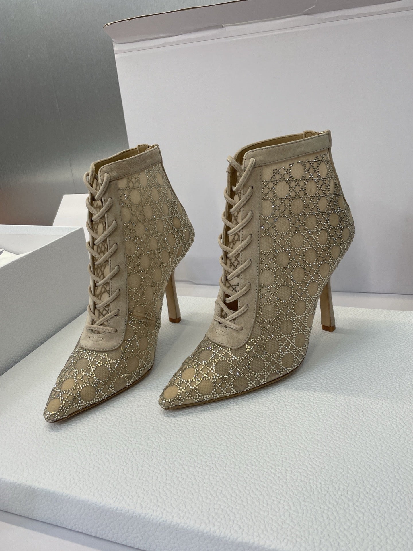Dior CD-Capture Crystal High-Heel Ankle Boots – 2025 Spring/Summer Runway