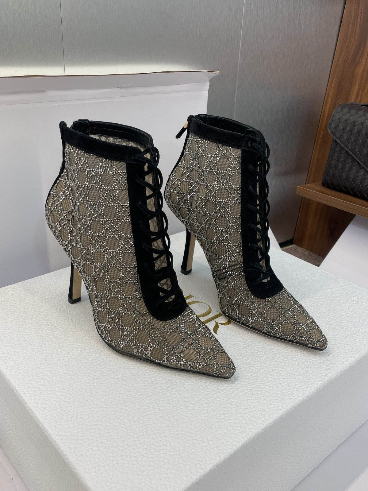 Dior CD-Capture Crystal High-Heel Ankle Boots – 2025 Spring/Summer Runway