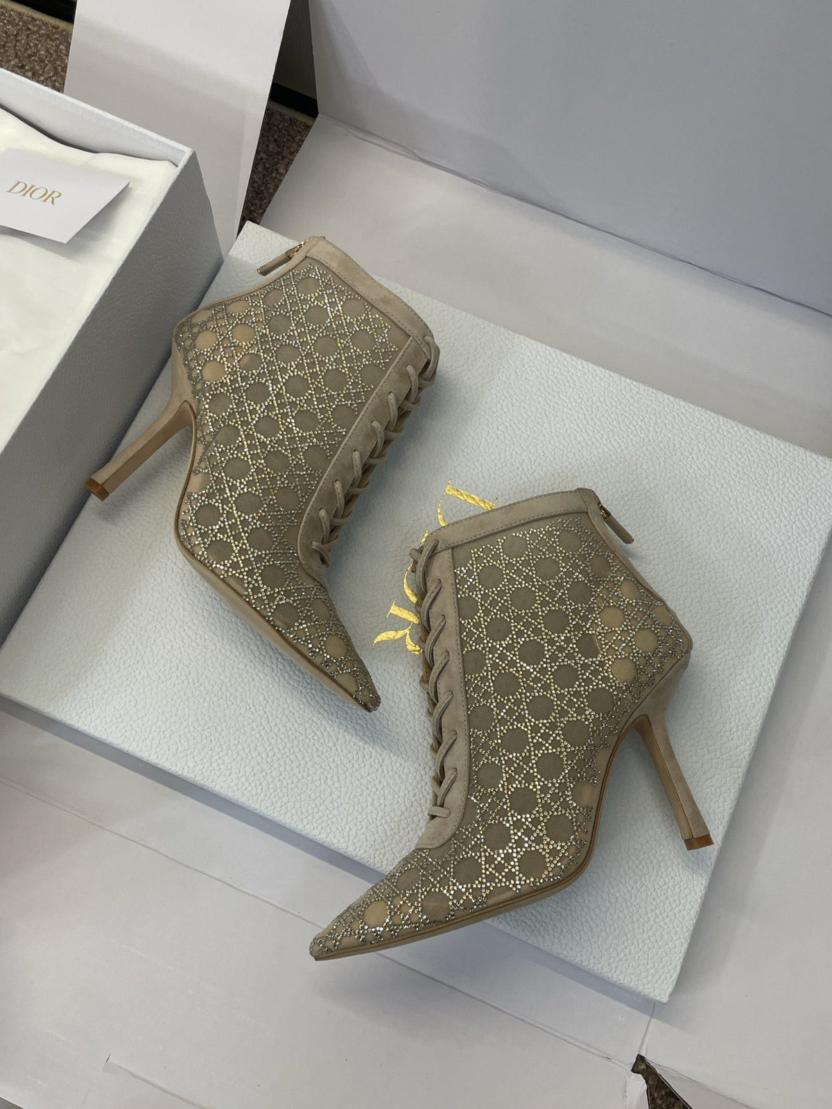 Dior CD-Capture Crystal High-Heel Ankle Boots – 2025 Spring/Summer Runway