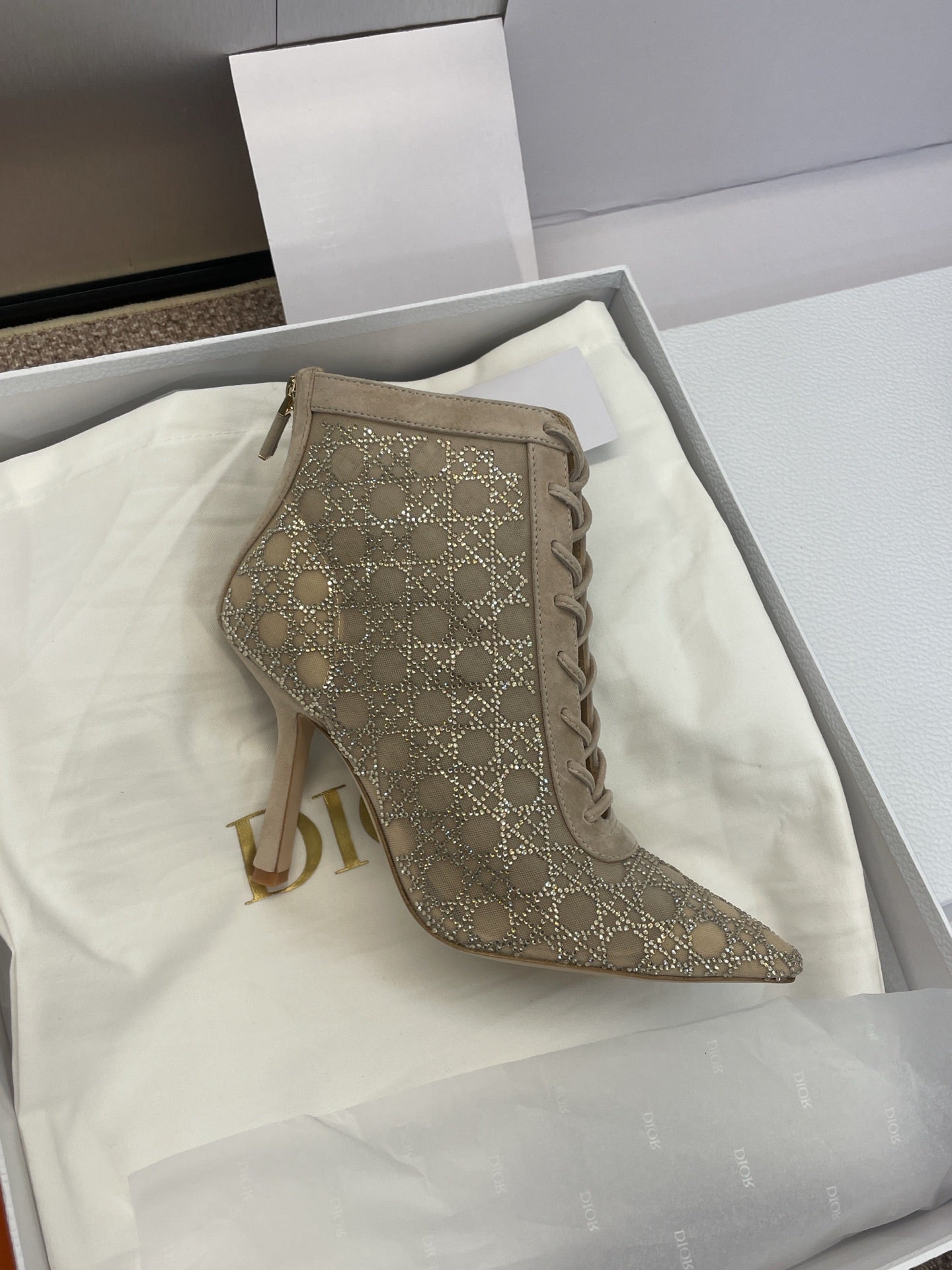 Dior CD-Capture Crystal High-Heel Ankle Boots – 2025 Spring/Summer Runway