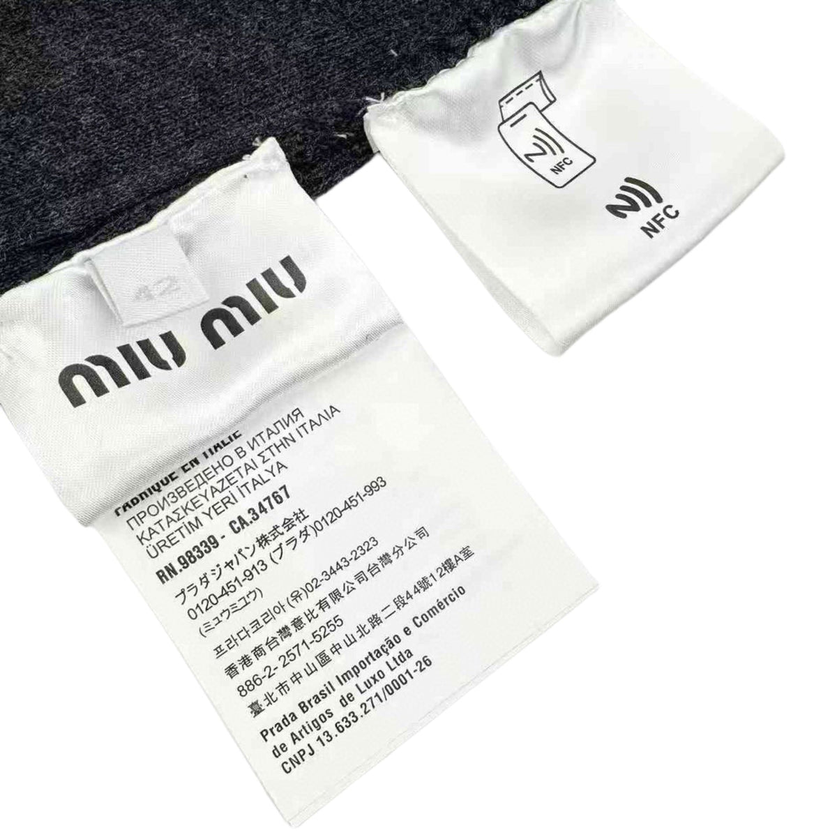 Miu Miu Inlaid Logo Knitted Cardigan