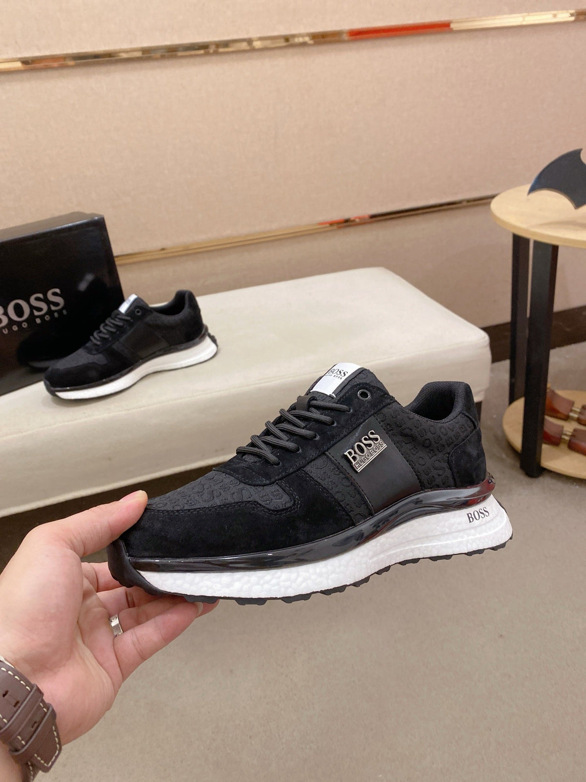 Boss Italian Leather Casual Sneakers