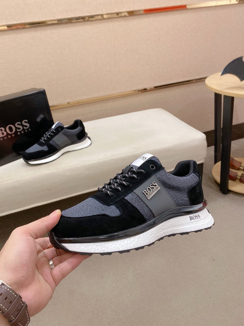 Boss Italian Leather Casual Sneakers