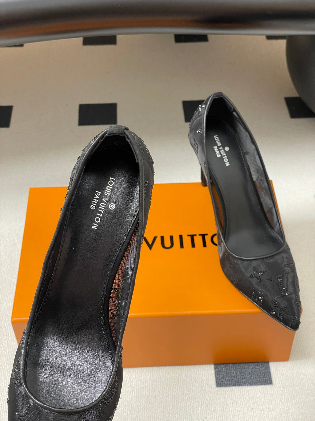 Louis Vuitton Gala Mesh Rhinestone High Heels – 25SS