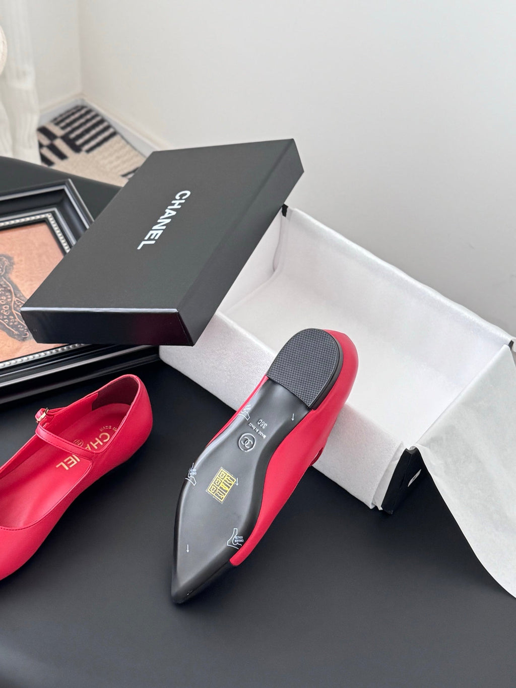 Chanel 25B Mary Jane Flats