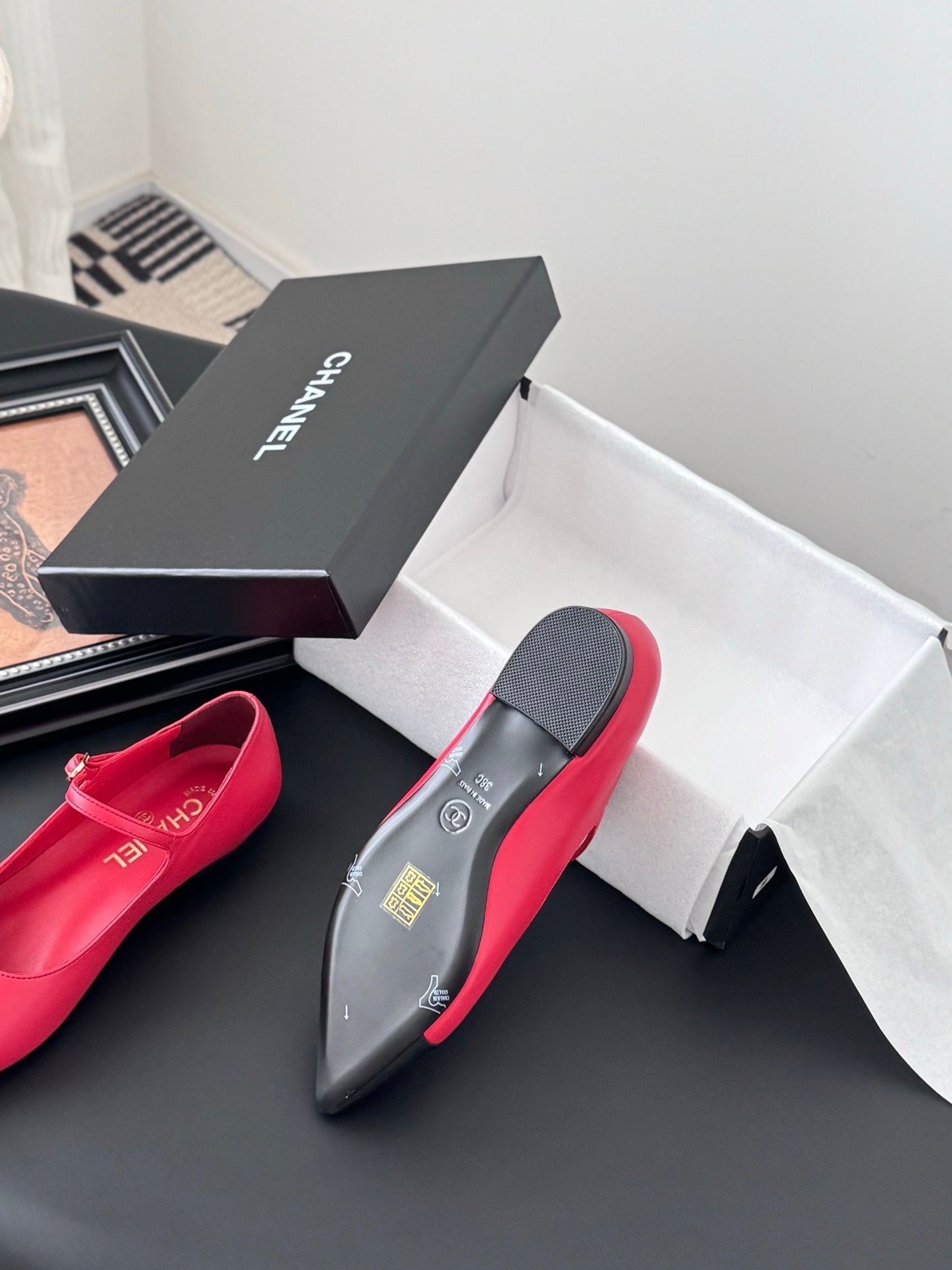 Chanel 25B Mary Jane Flats