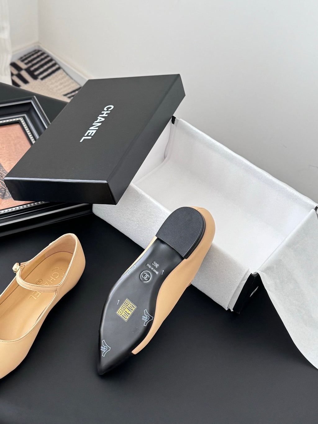 Chanel 25B Mary Jane Flats