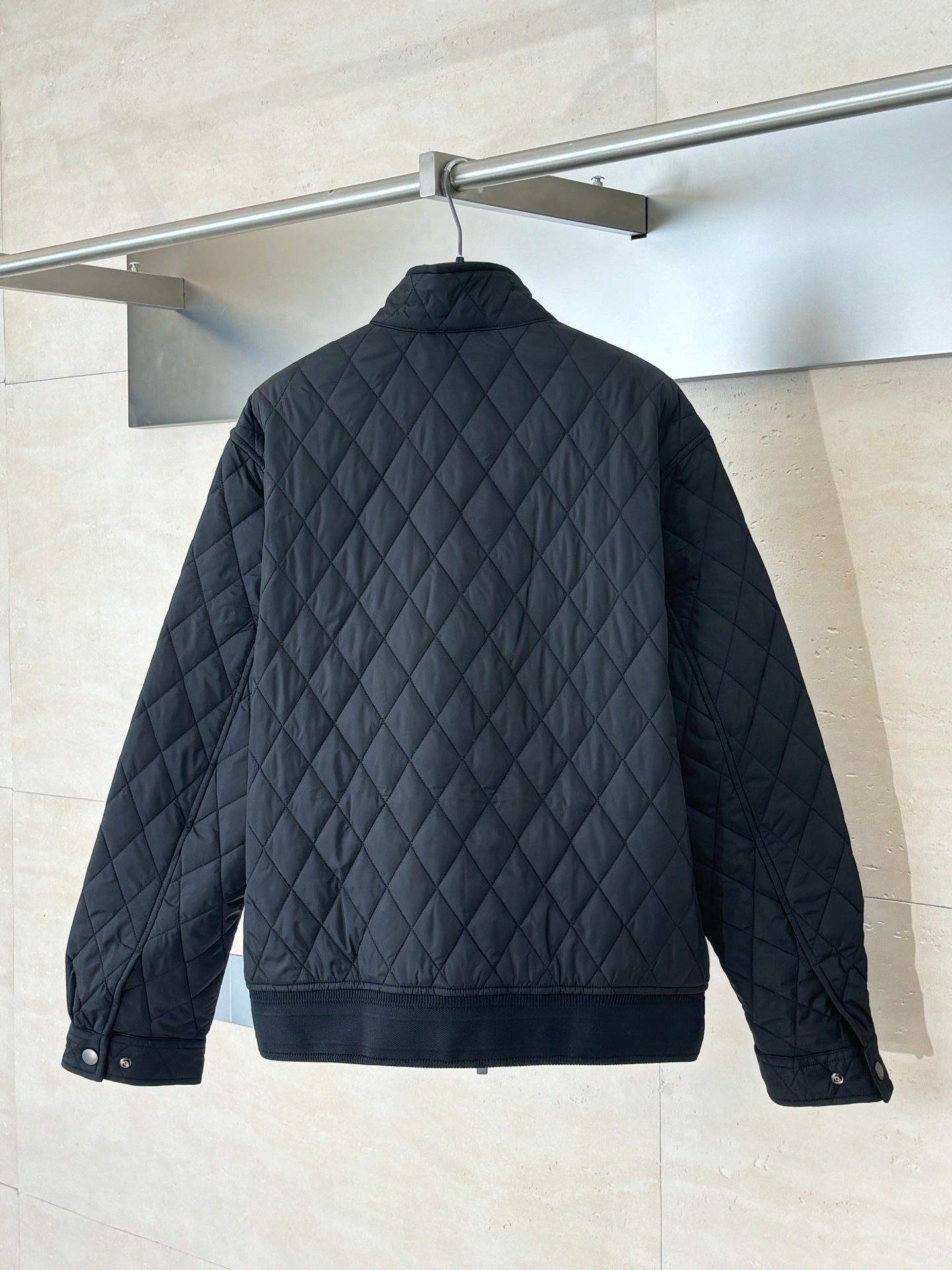 Burberry Diamond Quilted Stand Collar Nylon Jacket