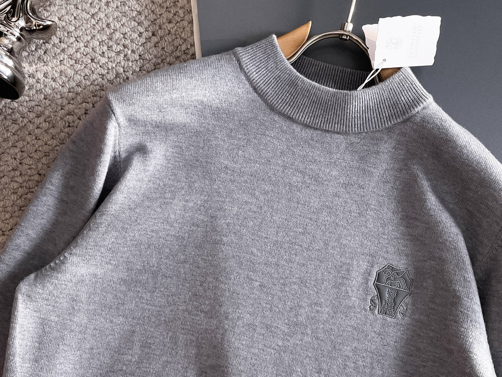 Brunello Cucinelli Merino Wool Half-Zip Sweater
