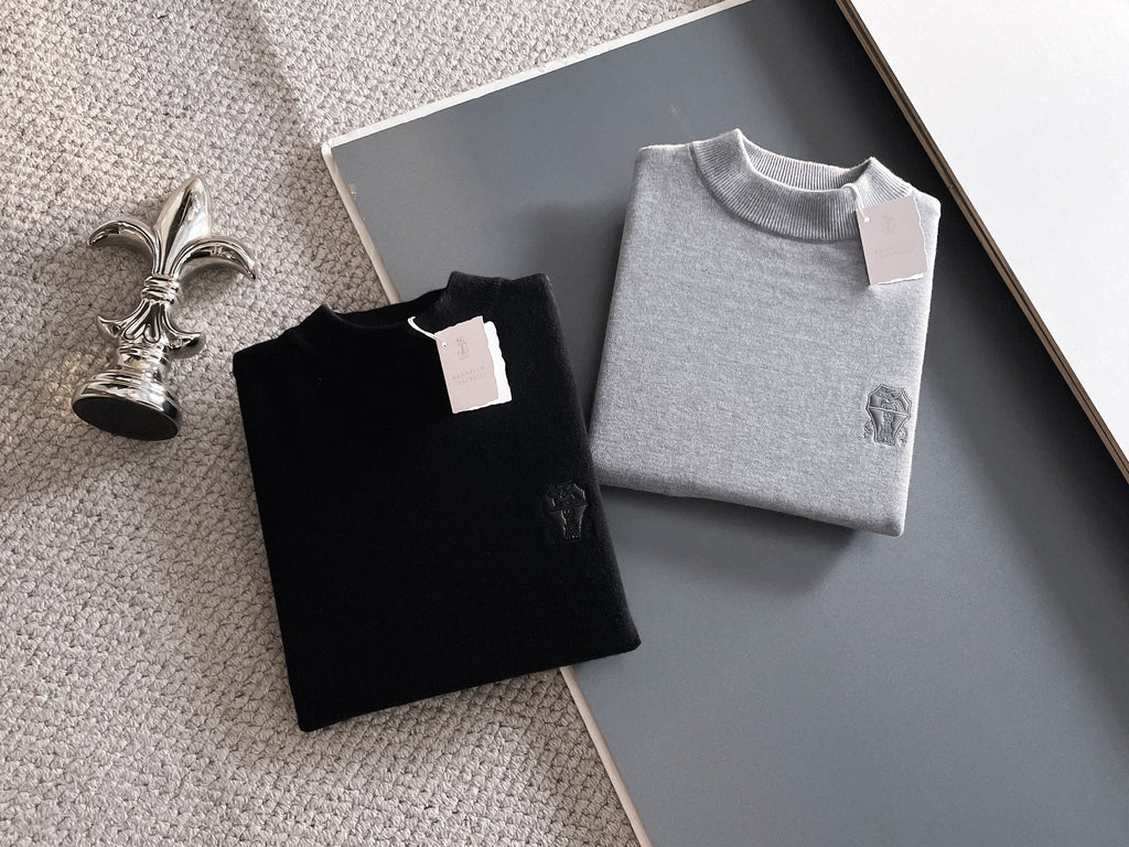 Brunello Cucinelli Merino Wool Half-Zip Sweater