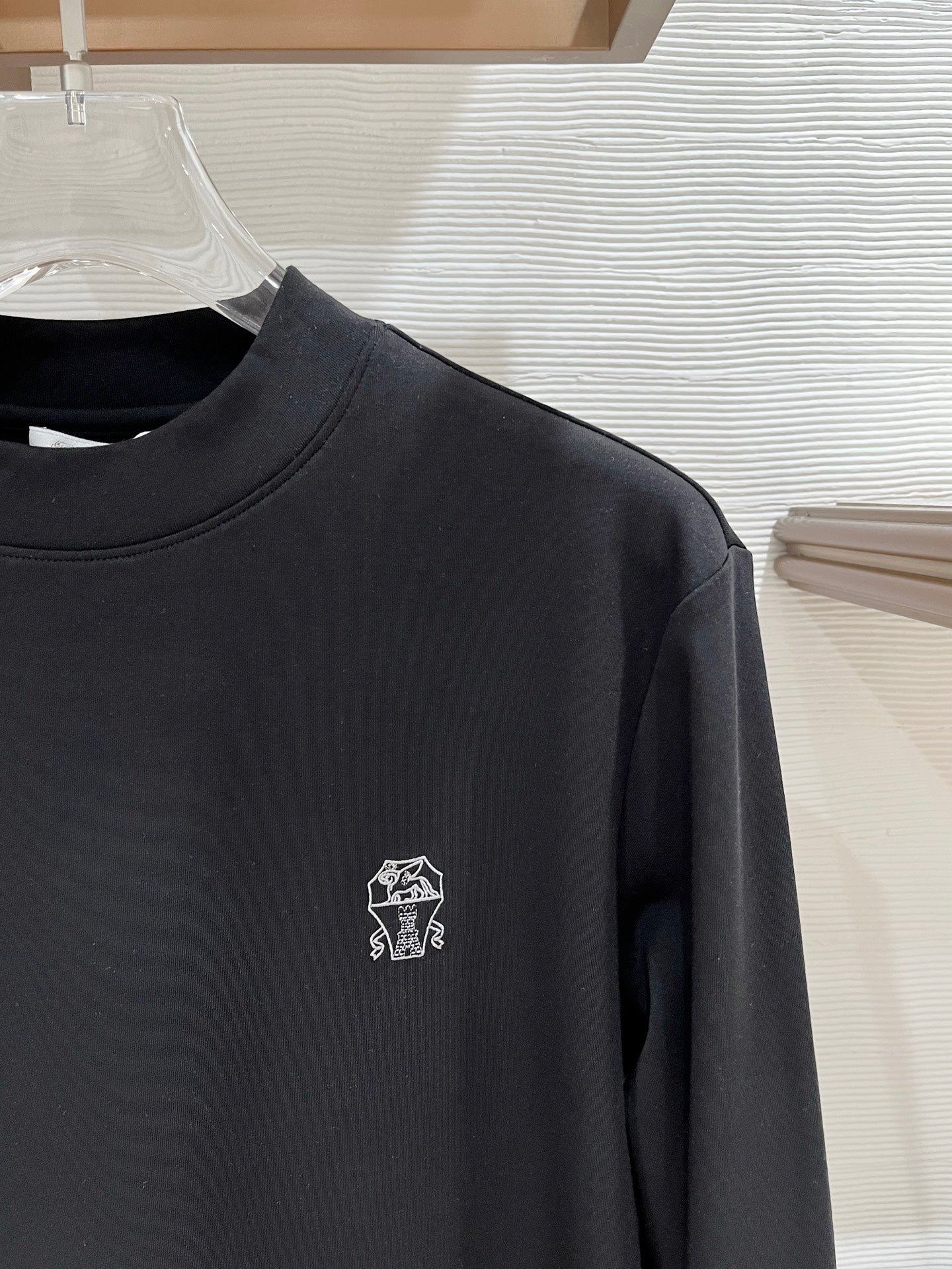Brunello Cucinelli Men's Embroidered Logo Base Layer Top – 2025FW