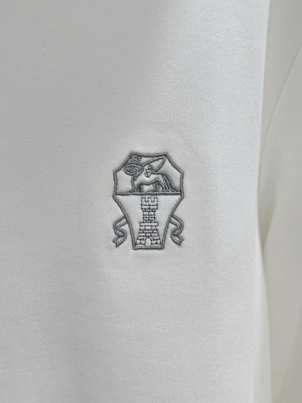 Brunello Cucinelli Men's Embroidered Logo Base Layer Top – 2025FW