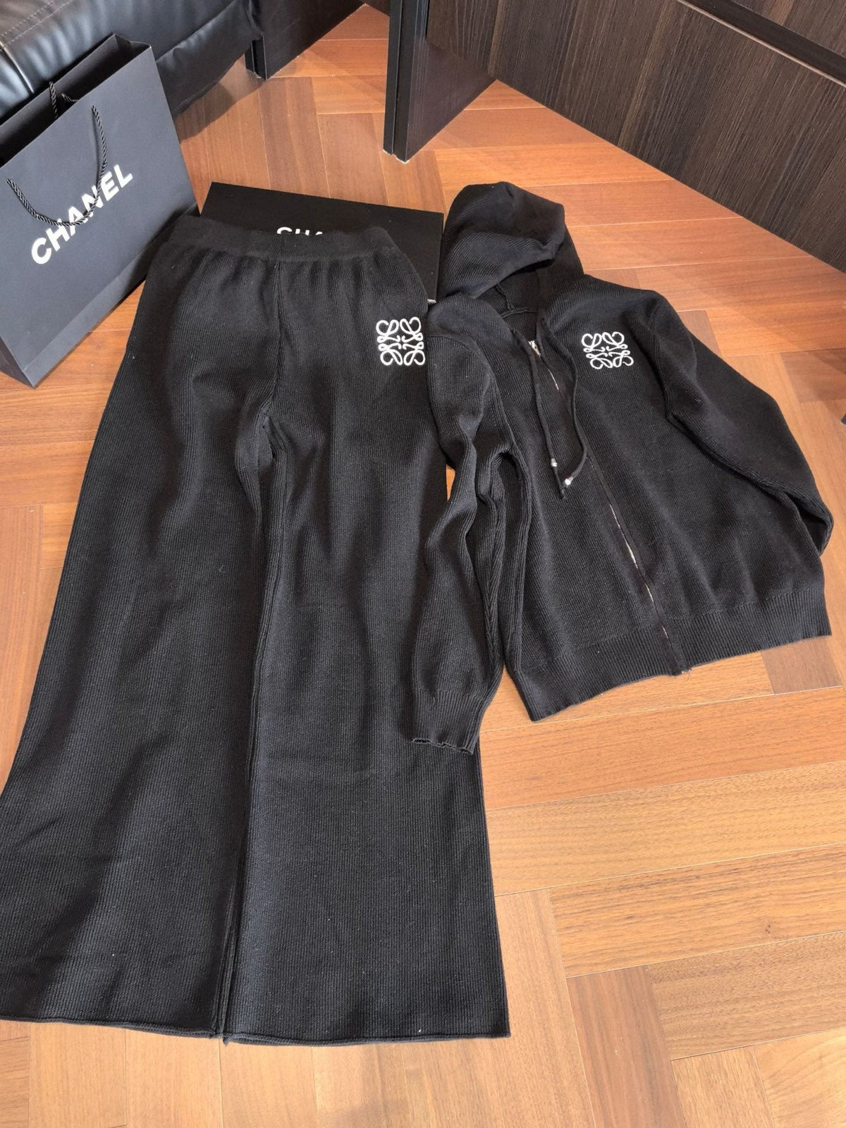 Loewe Classic Logo Embroidered Hooded Knit Set