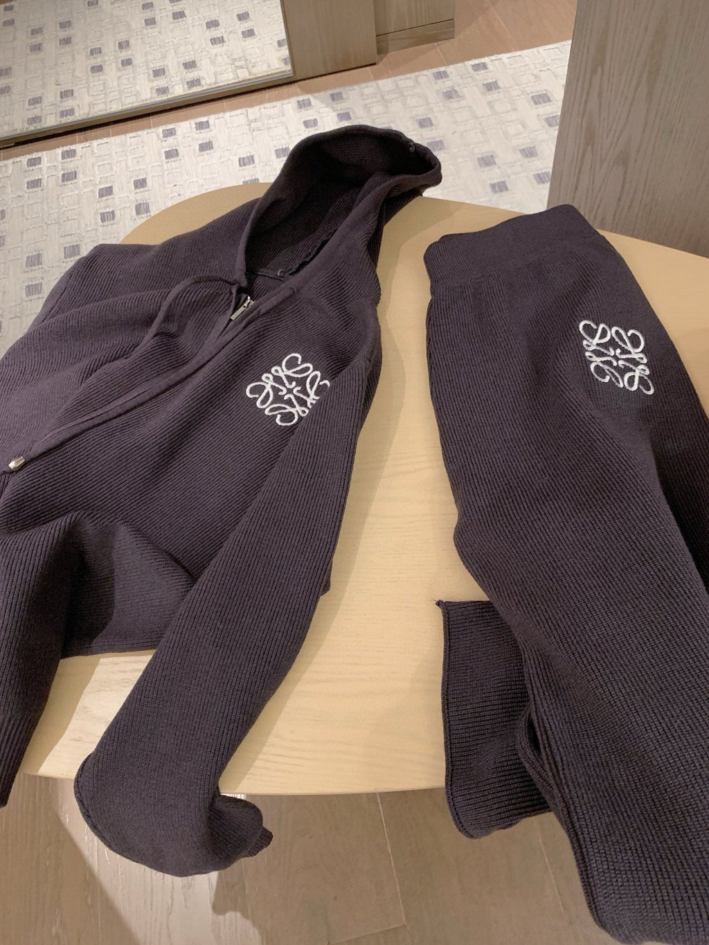 Loewe Classic Logo Embroidered Hooded Knit Set