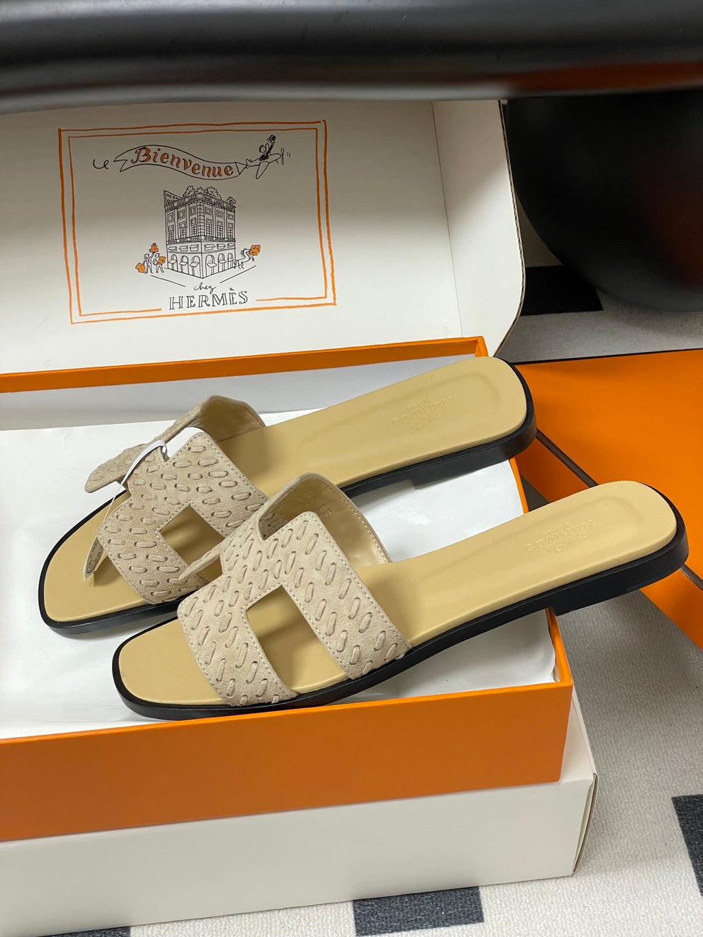 Hermès Oran Woven Suede Sandals – 2025 Collection