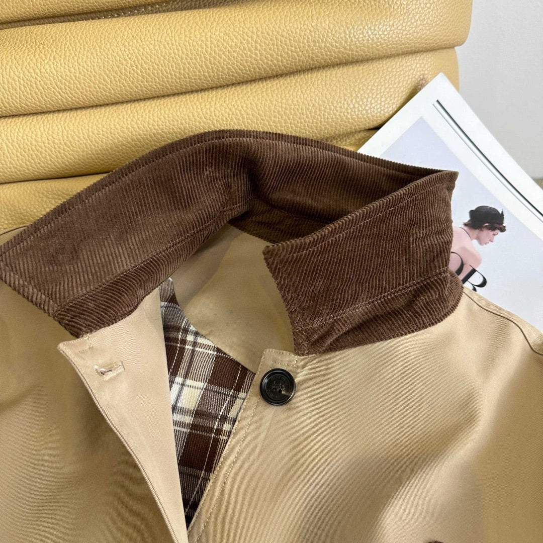 Miu Miu Collar Patchwork Trench Coat – 25SS