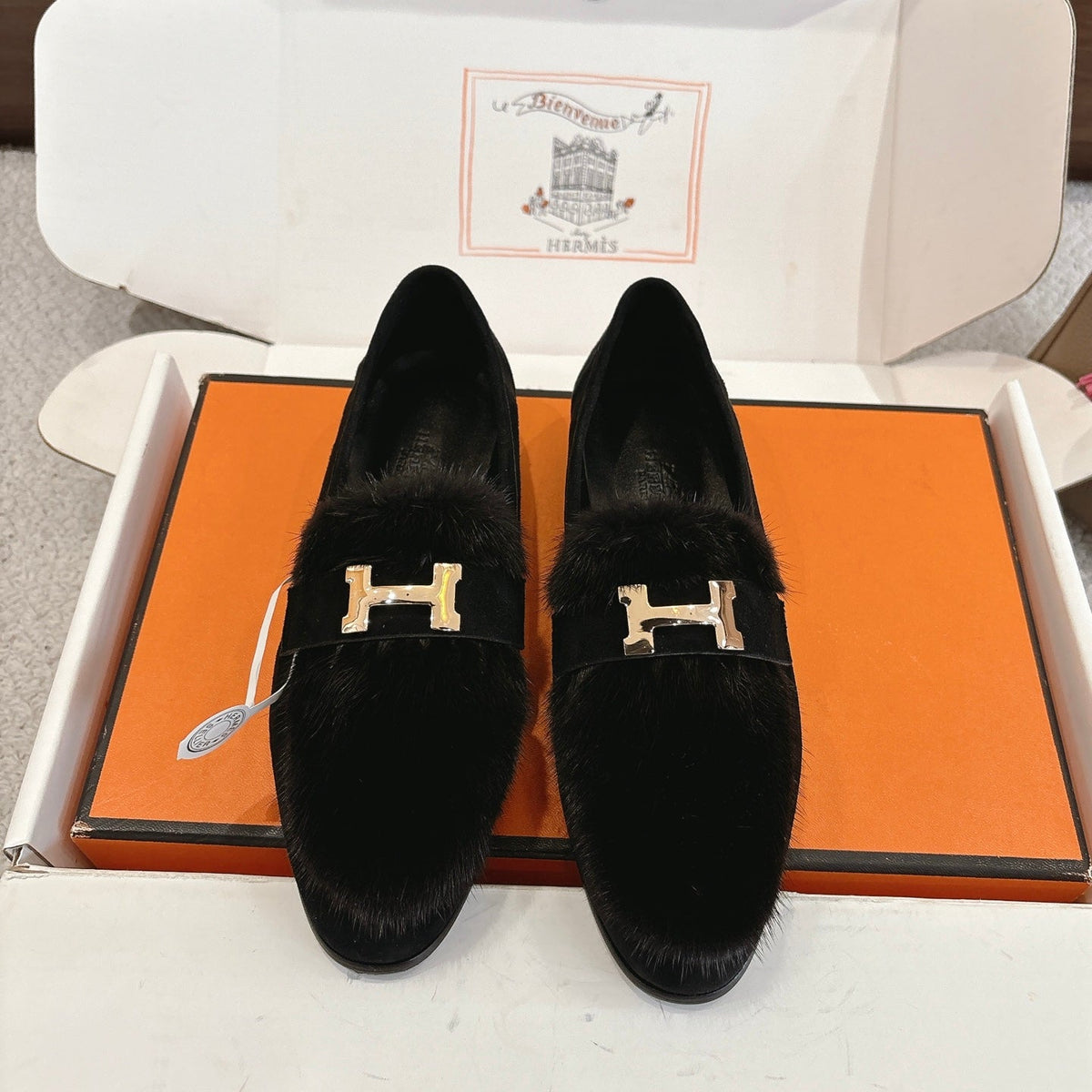 Hermès Mink Suede Loafers & Mules – Autumn/Winter Collection