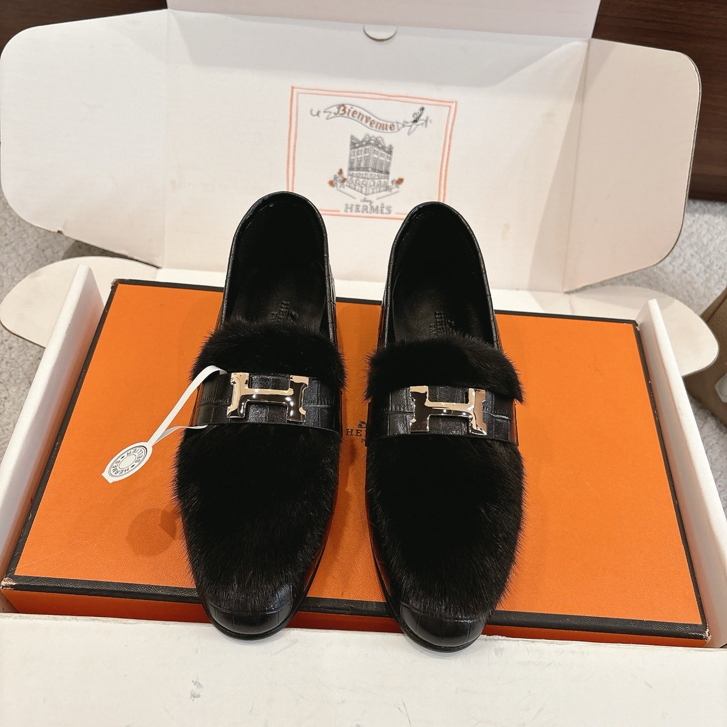Hermès Mink Suede Loafers & Mules – Autumn/Winter Collection