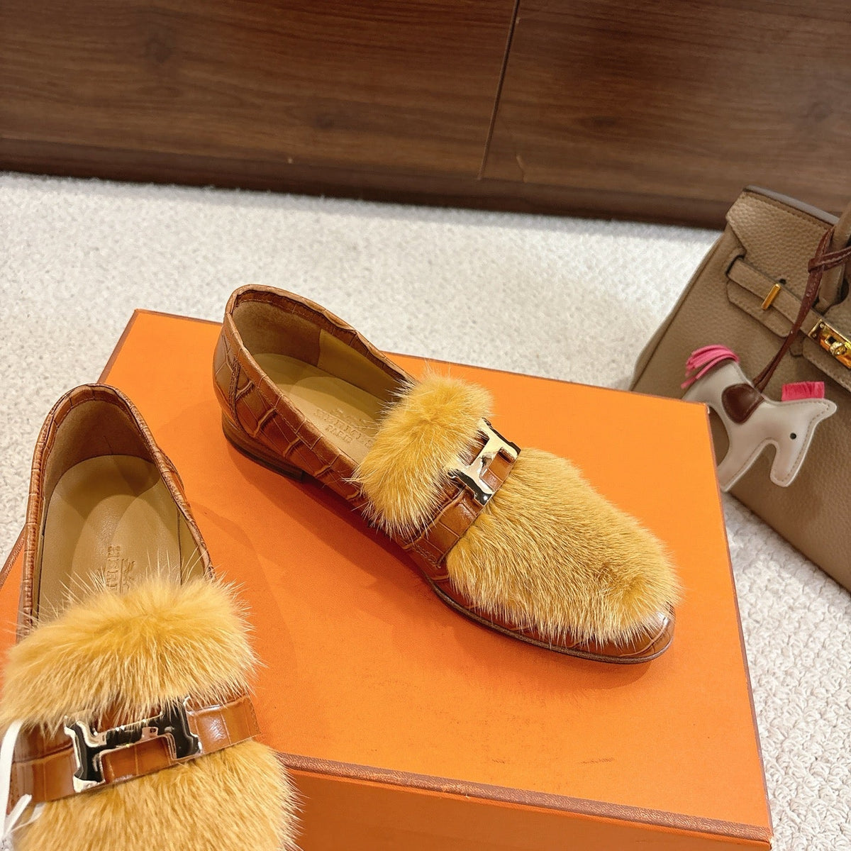 Hermès Mink Suede Loafers & Mules – Autumn/Winter Collection