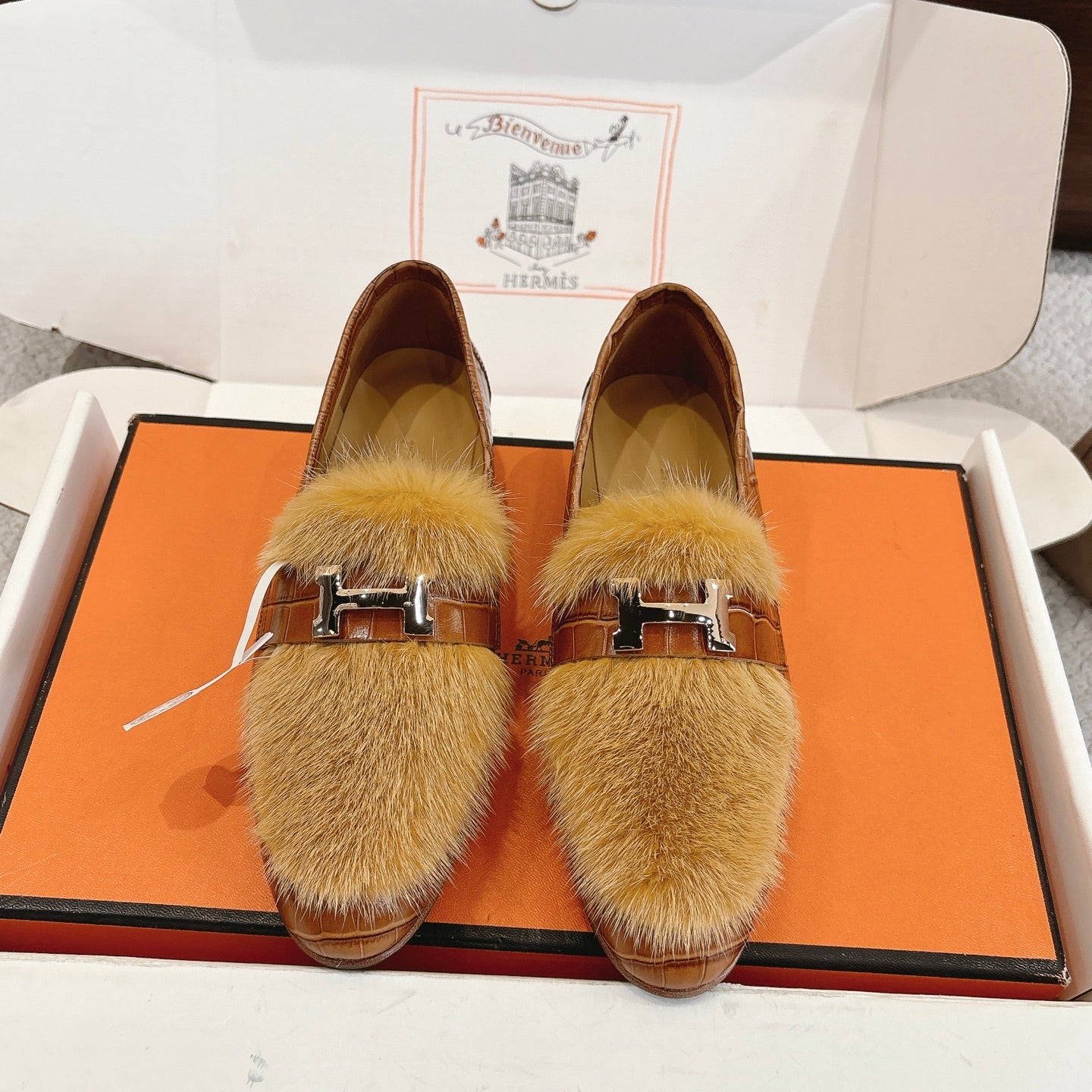 Hermès Mink Suede Loafers & Mules – Autumn/Winter Collection