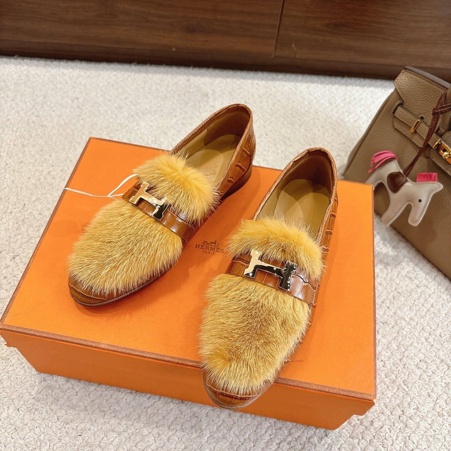 Hermès Mink Suede Loafers & Mules – Autumn/Winter Collection