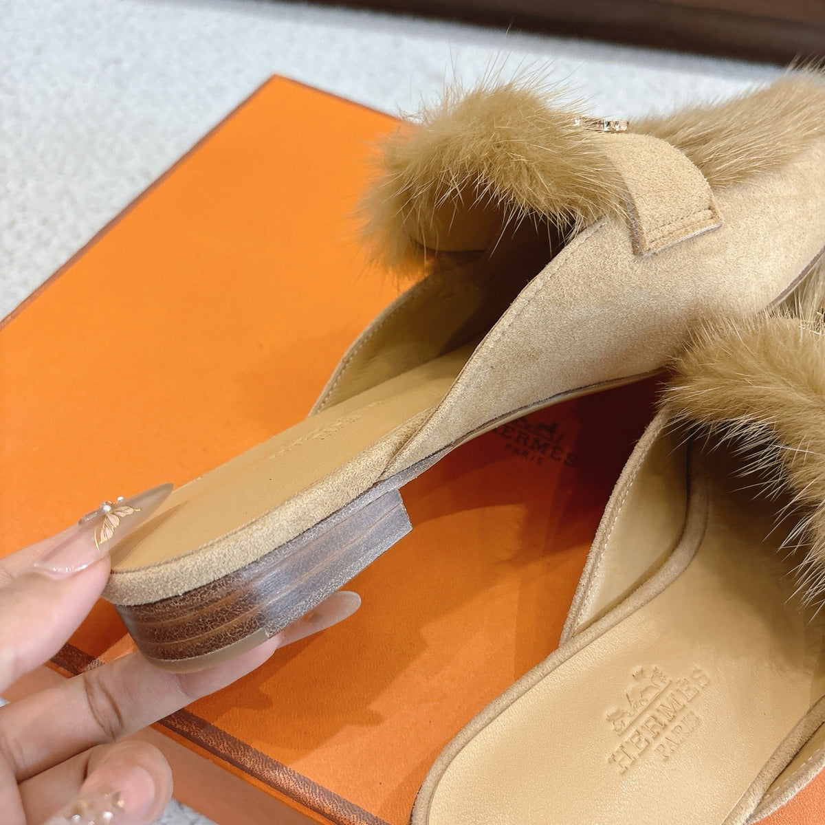 Hermès Mink Suede Loafers & Mules – Autumn/Winter Collection