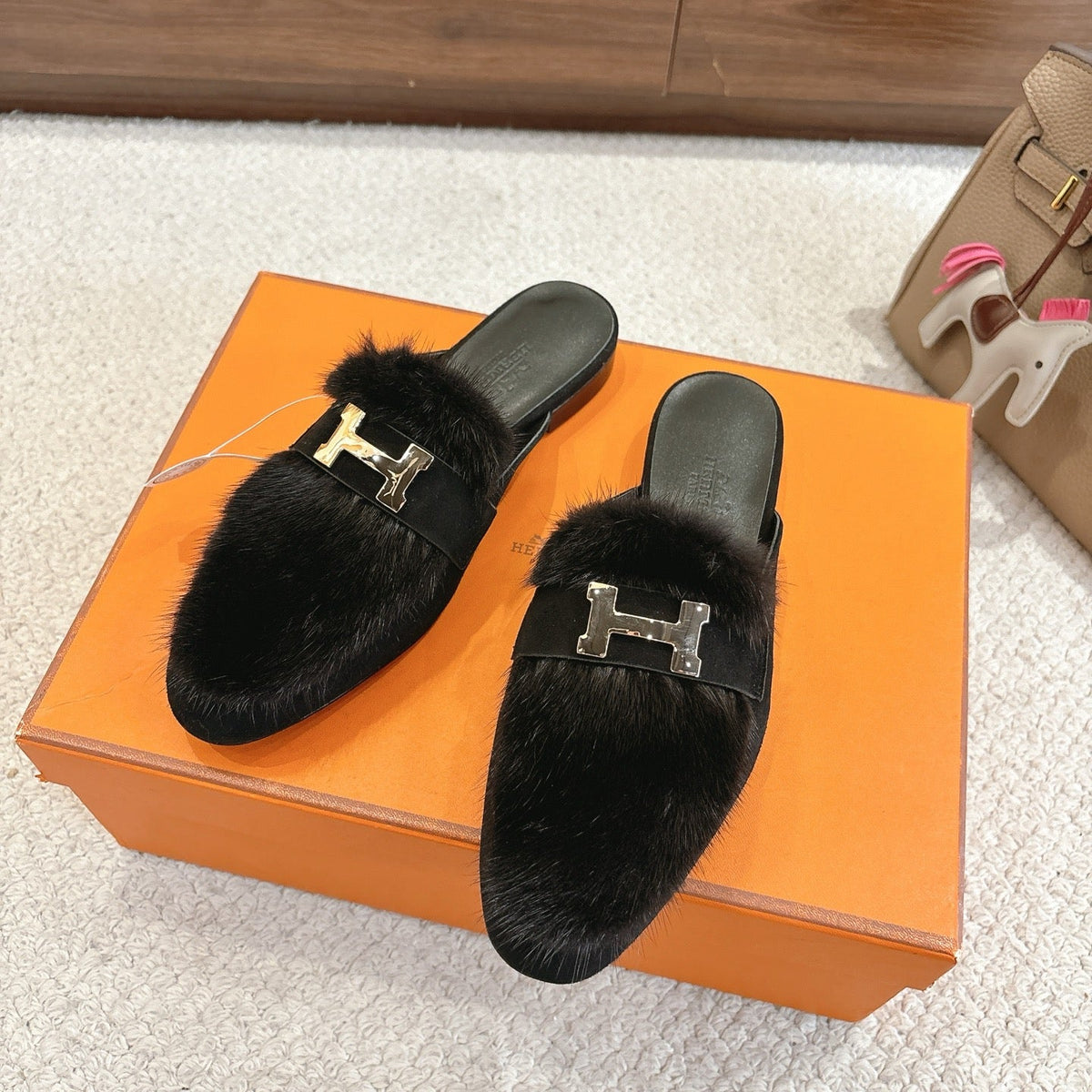 Hermès Mink Suede Loafers & Mules – Autumn/Winter Collection