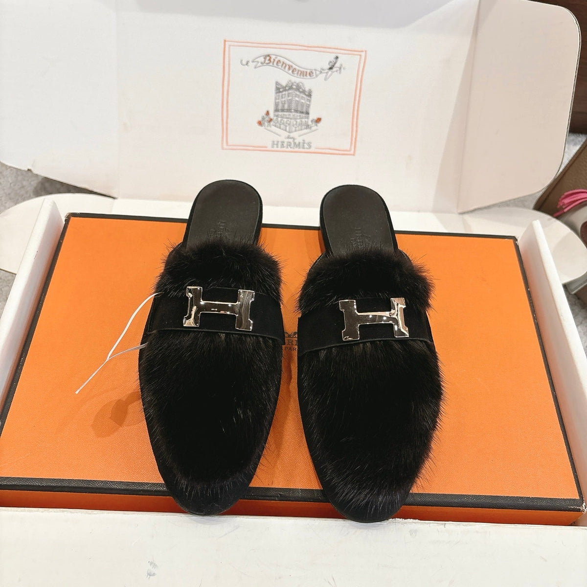 Hermès Mink Suede Loafers & Mules – Autumn/Winter Collection