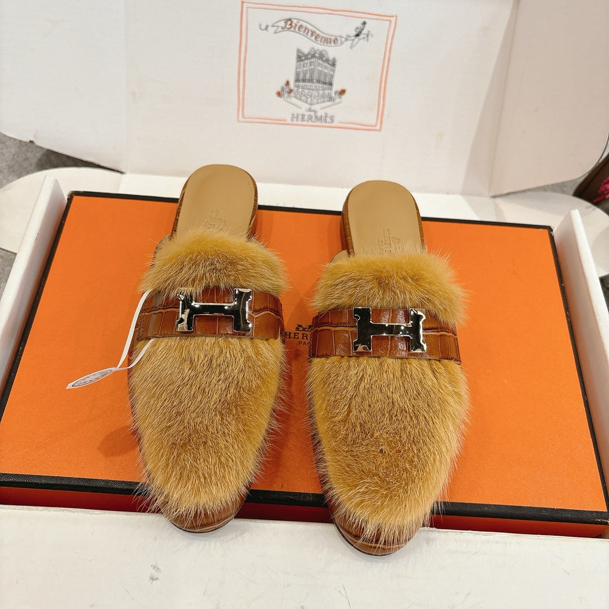 Hermès Mink Suede Loafers & Mules – Autumn/Winter Collection