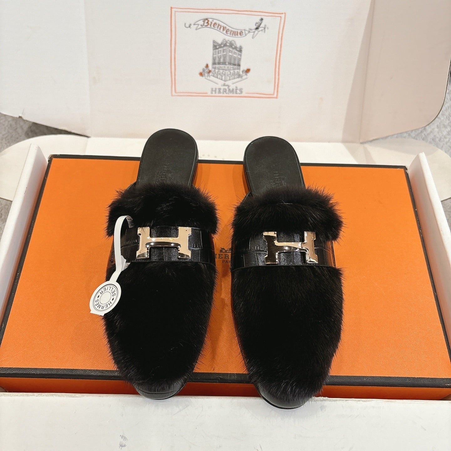 Hermès Mink Suede Loafers & Mules – Autumn/Winter Collection