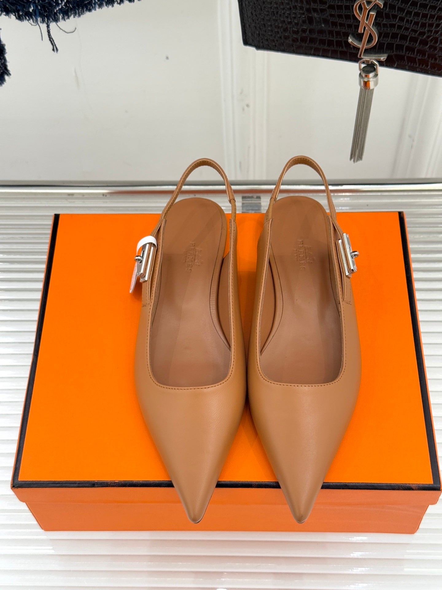 Hermès Kelly Buckle Pointed Toe Flat Sandals