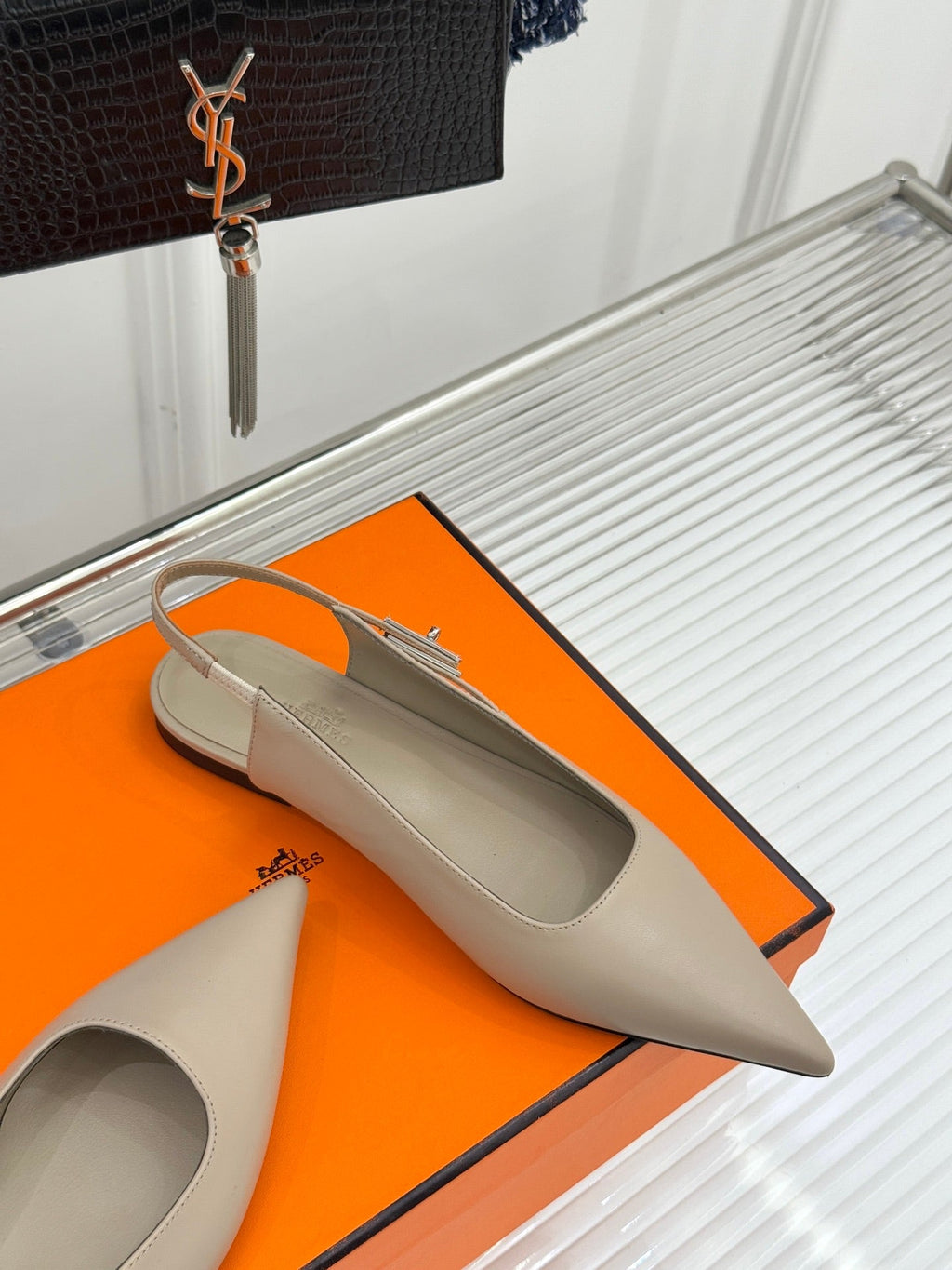 Hermès Kelly Buckle Pointed Toe Flat Sandals