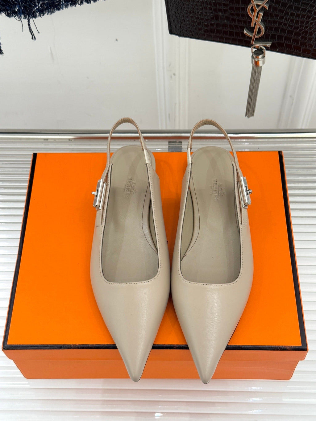 Hermès Kelly Buckle Pointed Toe Flat Sandals