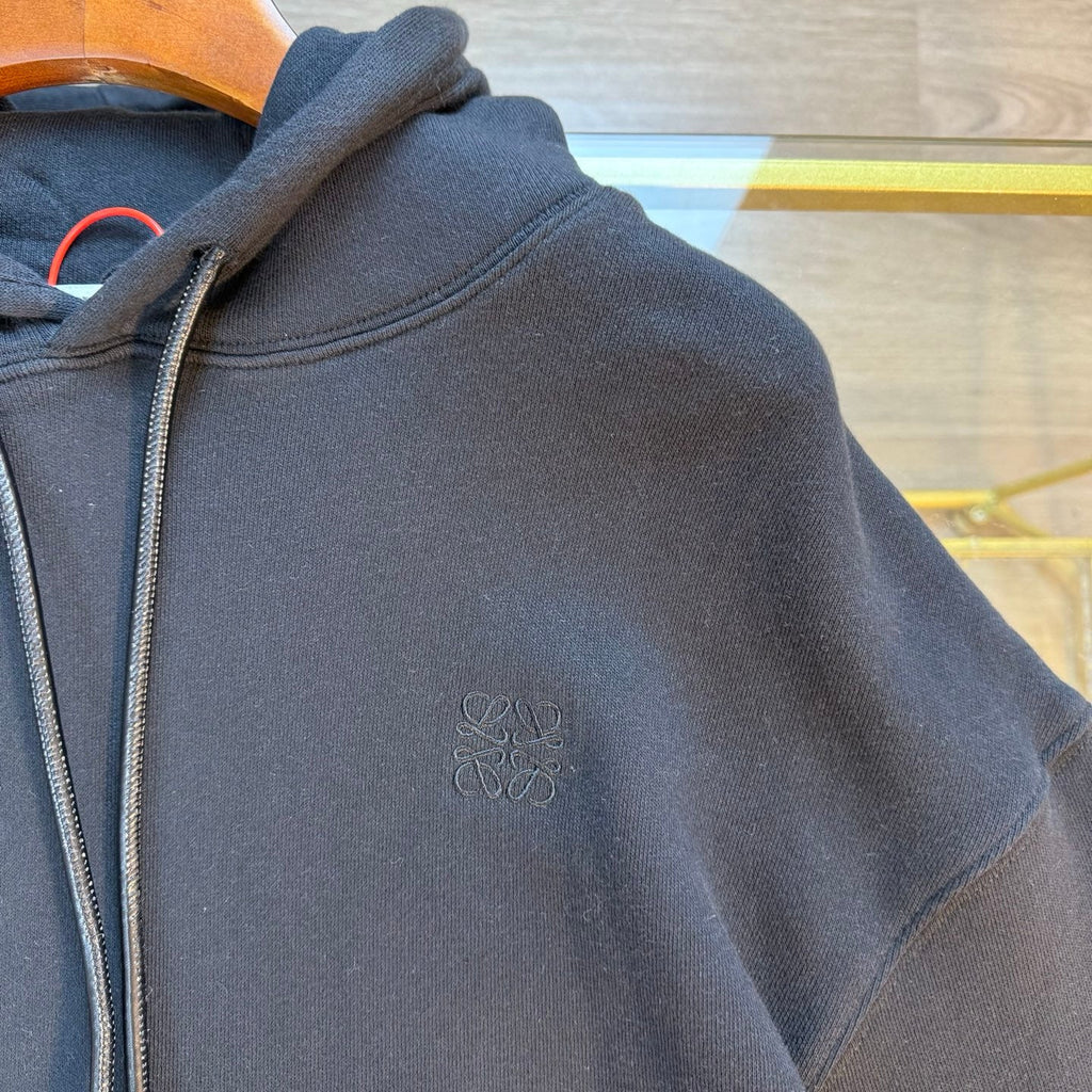 Loewe Anagram Leather Embroidered Hooded Sweatshirt – 25FW