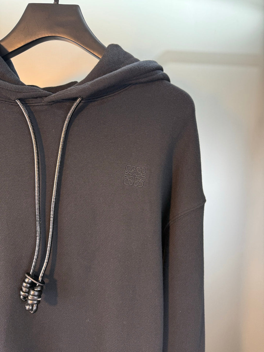 Loewe Anagram Leather Embroidered Hooded Sweatshirt – 25FW