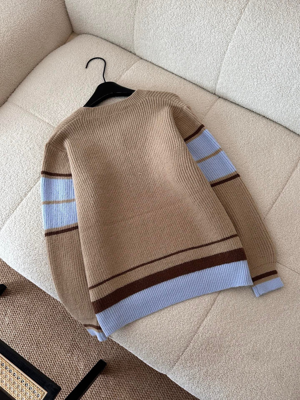 AMI Paris Warm Khaki V-Neck Sweater