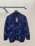 Gucci Double G Monogram Knit Cardigan