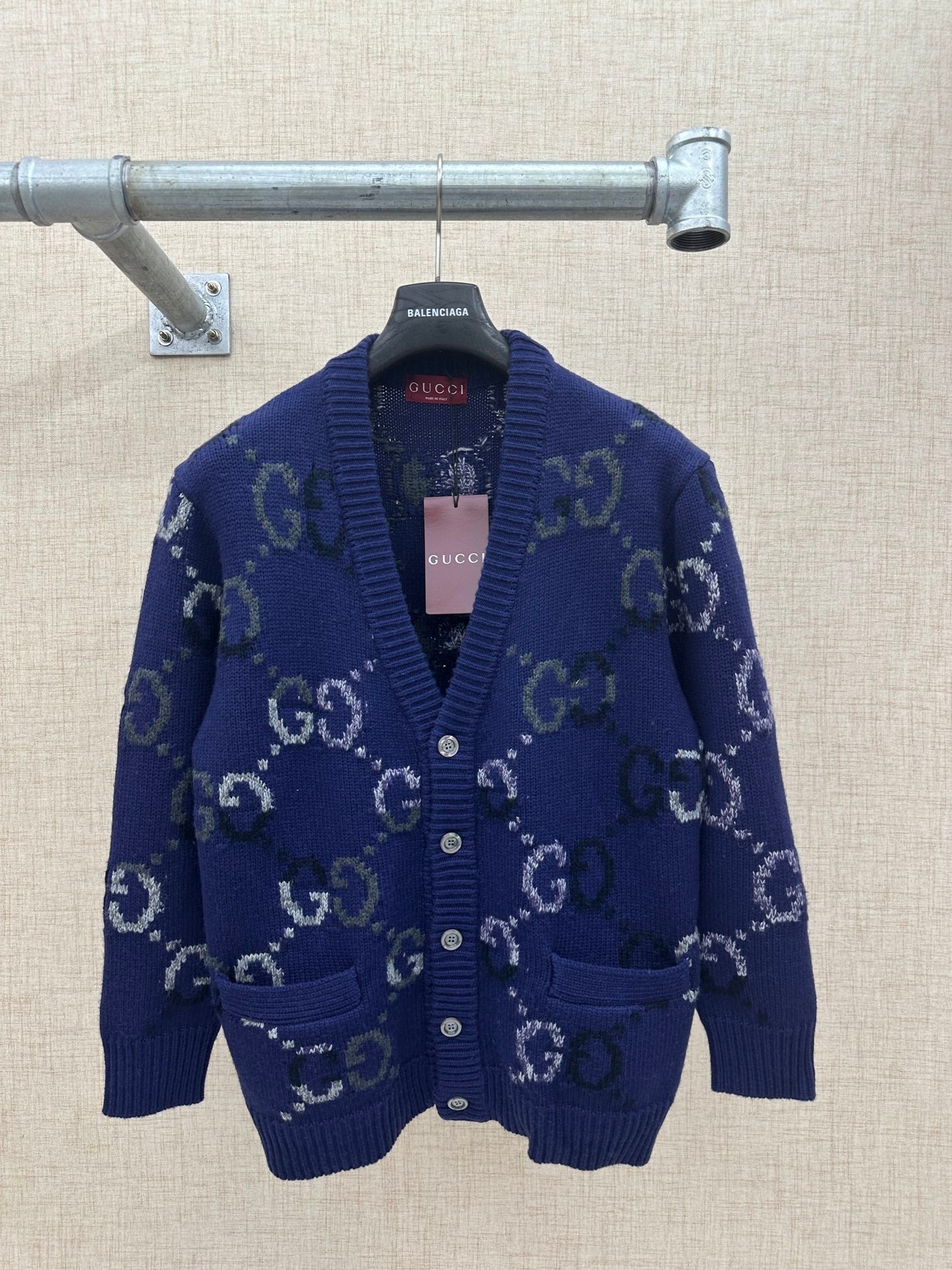 Gucci Double G Monogram Knit Cardigan