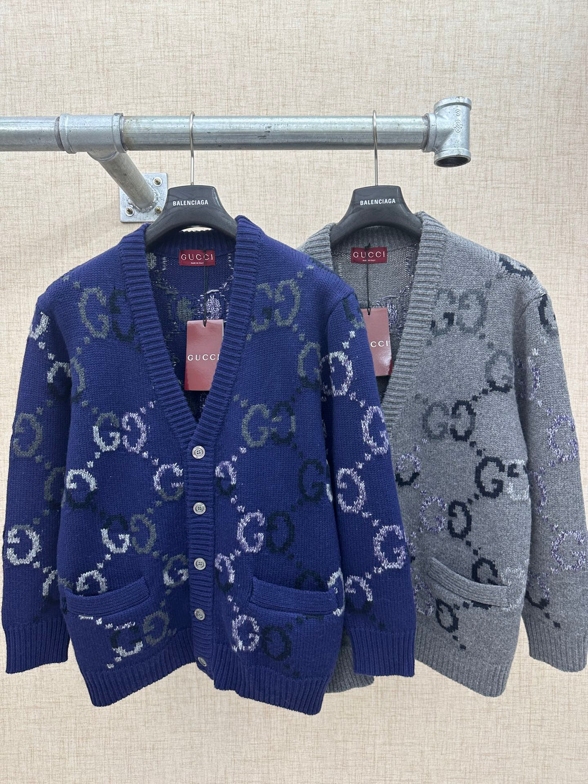 Gucci Double G Monogram Knit Cardigan