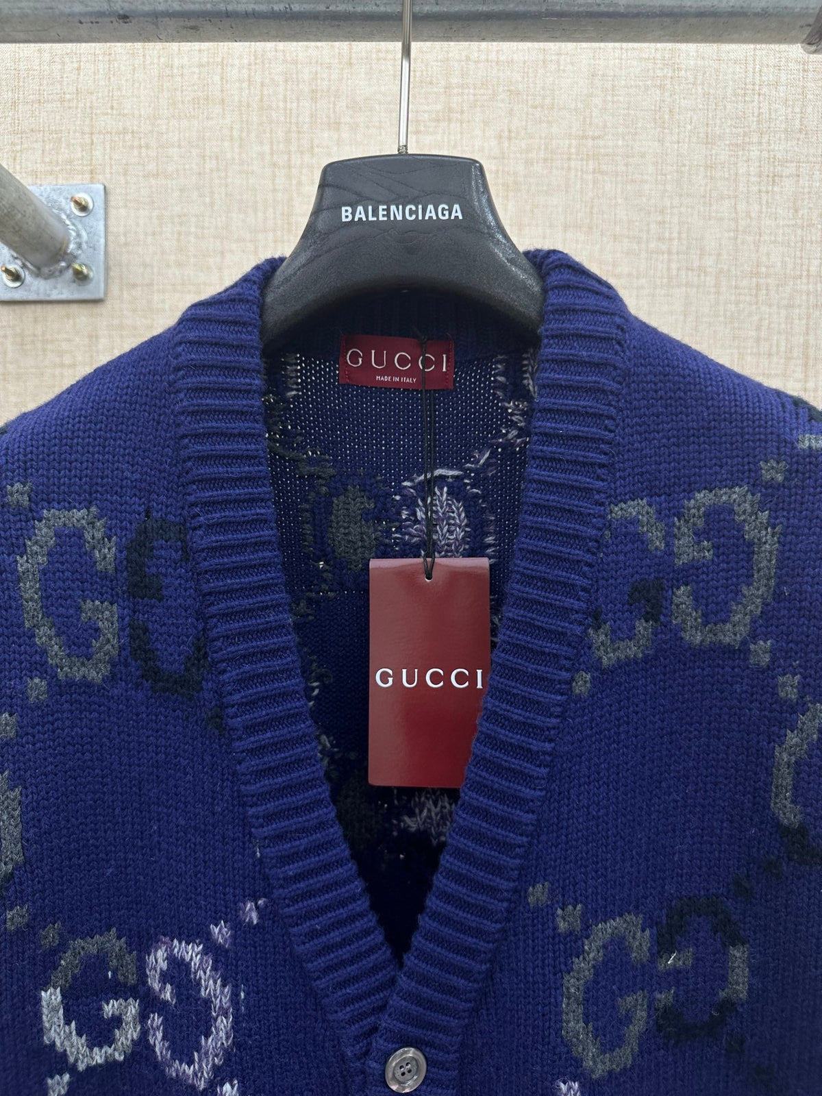 Gucci Double G Monogram Knit Cardigan