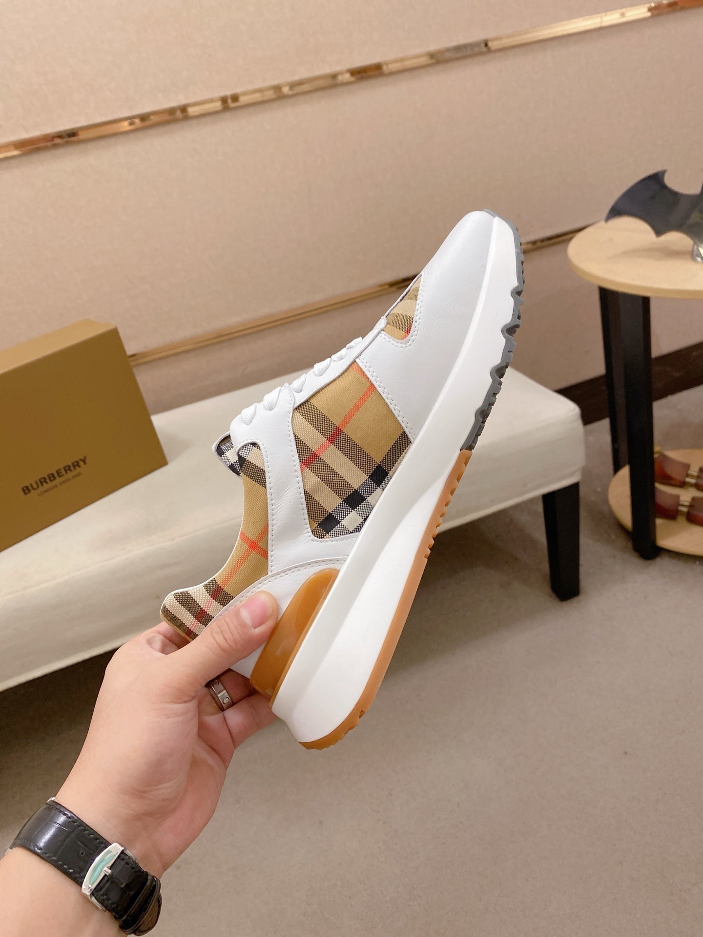 Burberry Italian Calfskin Leather Loafers