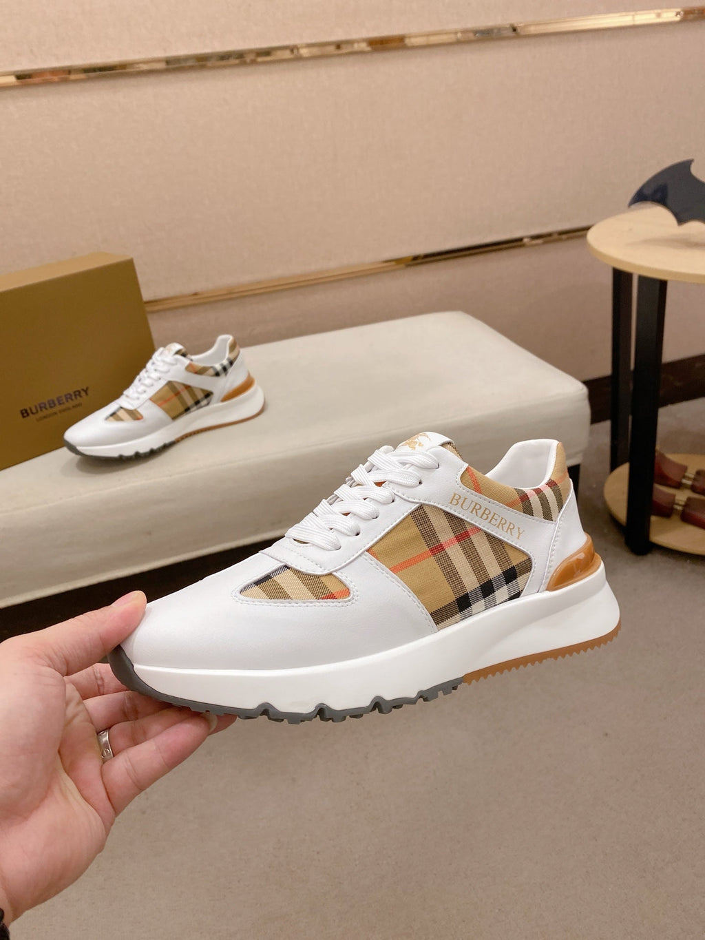 Burberry Italian Calfskin Leather Loafers