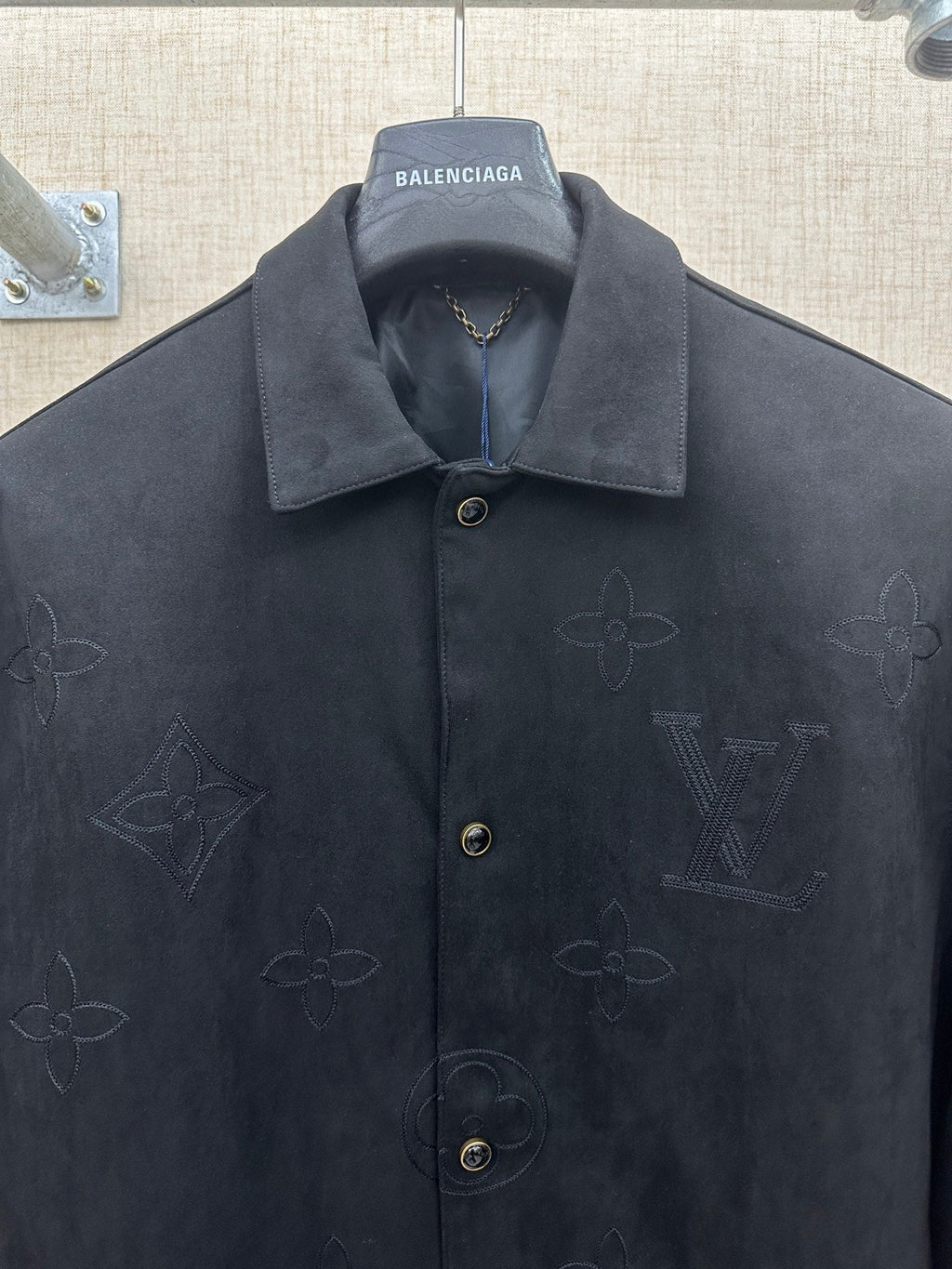 Louis Vuitton Black Monogram Collared Jacket