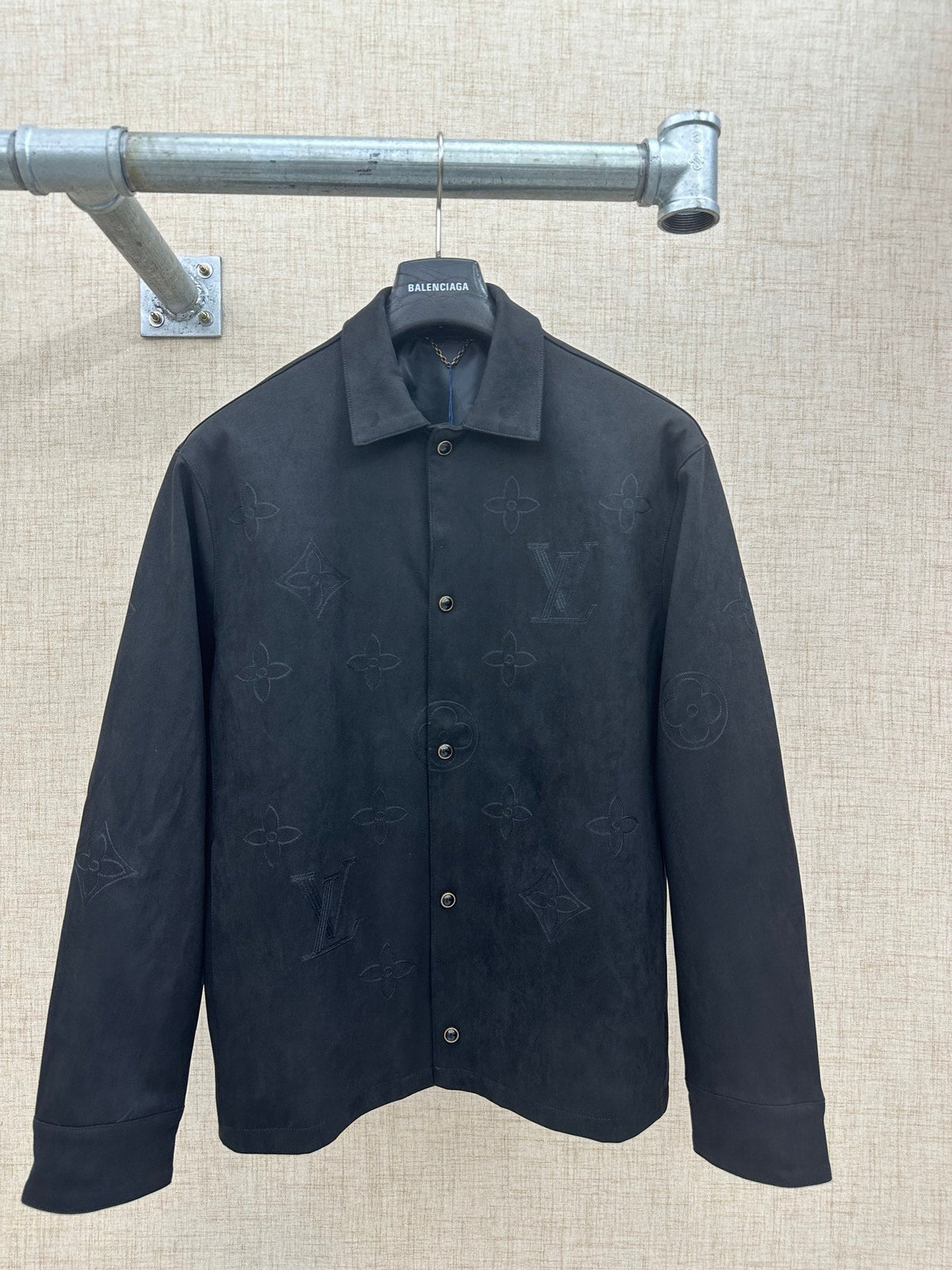 Louis Vuitton Black Monogram Collared Jacket