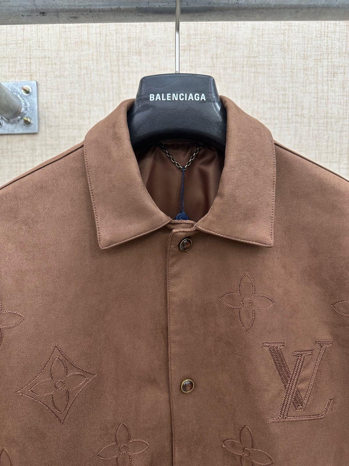 Louis Vuitton Black Monogram Collared Jacket