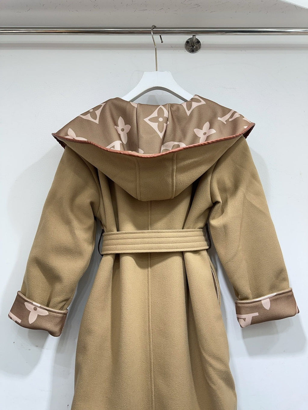 Louis Vuitton Monogram Hooded Wool Coat