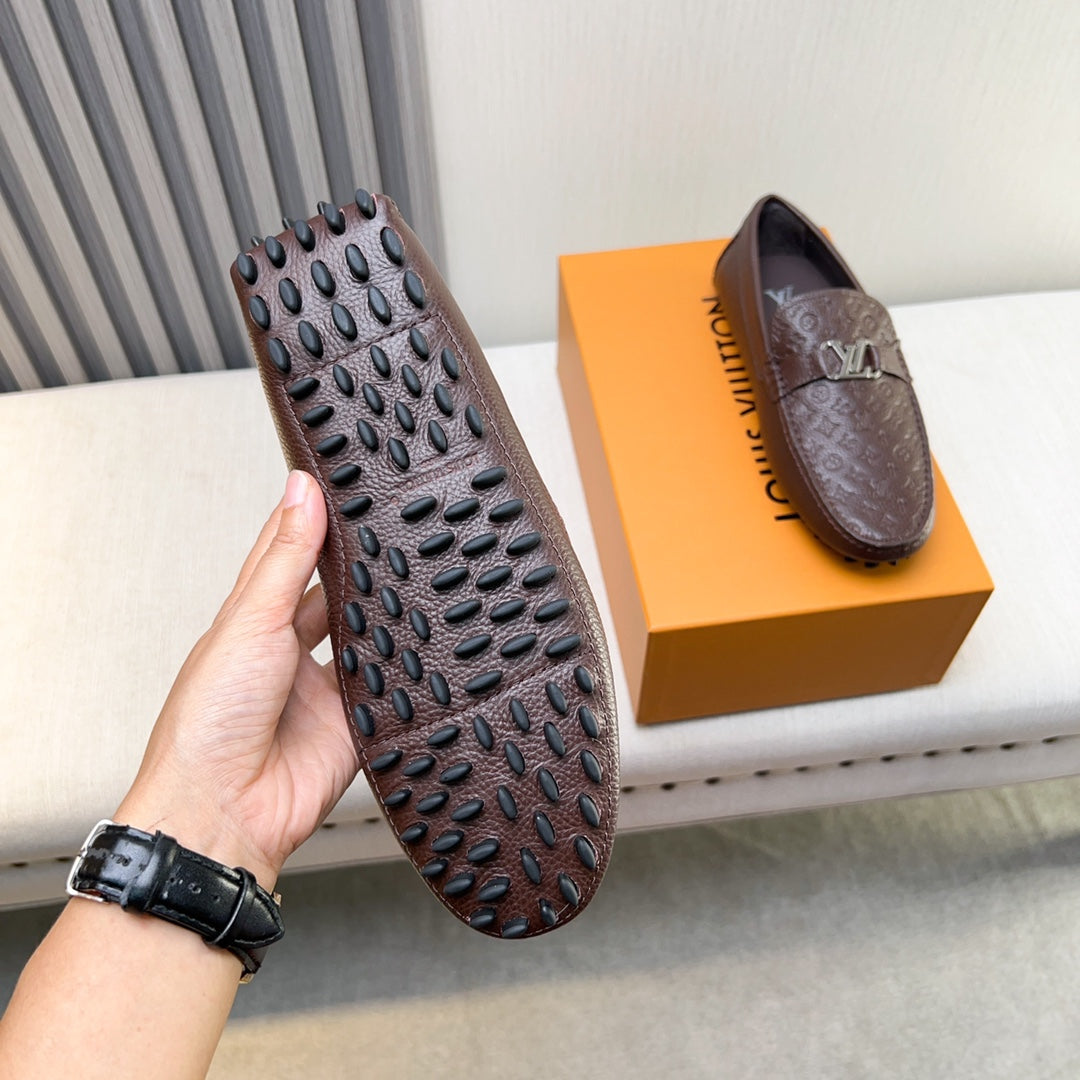 Louis Vuitton Pebbled Leather Driving Shoes